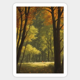 Autumn Scene - Fall in a Maple Forest Sticker